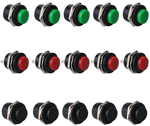 RUNCCI 15-Pack spst-drucktastenschalter, momentary mini push button schalter,AC 250V / 3A AC125V / 6A Keine Verriegelung federnd drucktastenschalter von RUNCCI-YUN