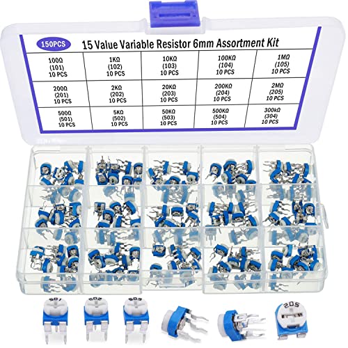 RUNCCI-YUN 15 Werte 150 Stück 100 Ohm - 2 M Ohm drehpotentiometer Variable Widerstand Trimpot Potentiometer 6 mm 3 Terminals Multiturn Trimmer Potentiometer Klassifizierungs Kit RUNCCI-YUN 15 Werte 150 Stück 100 Ohm - 2 M Ohm drehpotentiometer Variable Widerstand Trimpot Potentiometer 6 mm 3 Terminals Multiturn Trimmer Potentiometer Klassifizierungs Kit von RUNCCI-YUN