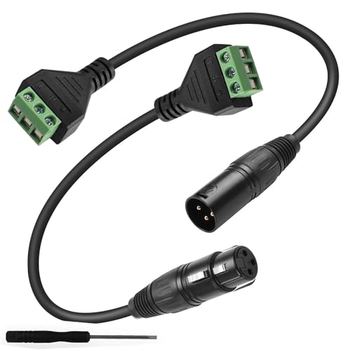 RUNCCI-YUN 2 Stück 3-polige XLR -Stecker und Buchsen SchraubklemmenblockAnschlüsse,Mikrofonkabelstecker,Mikrofon-Audiobuchse, schwarzes Gehäuse RUNCCI-YUN 2 Stück 3-polige XLR -Stecker und Buchsen SchraubklemmenblockAnschlüsse,Mikrofonkabelstecker,Mikrofon-Audiobuchse, schwarzes Gehäuse von RUNCCI-YUN