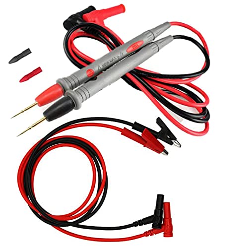 RUNCCI-YUN 20A Multimeter Messleitungen Sonden Bananenstecker,2 STÜCKE Multimeter-Messleitungen, 4-mm-Bananenstecker-zu-Krokodilklemmen-Kabel, Krokodilklemmen (1 m, rot und schwarz) von RUNCCI-YUN