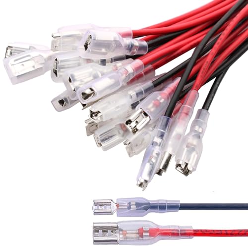 RUNCCI-YUN 20Pcs 4.8mm and 6.3mm Kabelschuhe Set Flachstecker Quetschverbinder Sortiment,Isolierte Flachstecker kabelverbinder mit Isolierhülse und Draht RUNCCI-YUN 20Pcs 4.8mm and 6.3mm Kabelschuhe Set Flachstecker Quetschverbinder Sortiment,Isolierte Flachstecker kabelverbinder mit Isolierhülse und Draht von RUNCCI-YUN