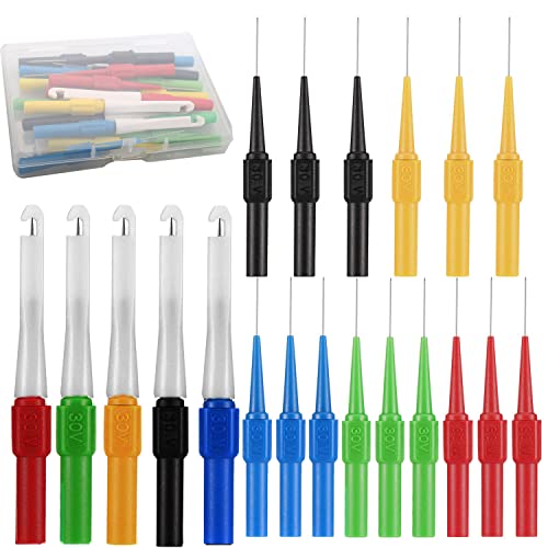 RUNCCI-YUN 20pcs Testsonde Abnehmbare Sonde Multimeter Prüfspitze Multimeter Messleitung Sonde Testsonden Isolationspiercing Nadel Bananenstecker Kabel Sonde für Digitale Multimeter 4mm von RUNCCI-YUN