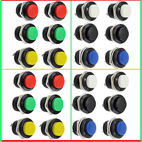 RUNCCI-YUN 24-Pack spst-drucktastenschalter, momentary mini push button schalter,AC 250V / 3A AC125V / 6A Keine Verriegelung federnd drucktastenschalter von RUNCCI-YUN