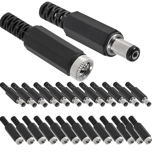 RUNCCI-YUN 24 Stück Hohlstecker 5,5 x 2,1 mm DC Power Female Plug Für CCTV ect Electronics Projekte RUNCCI-YUN 24 Stück Hohlstecker 5,5 x 2,1 mm DC Power Female Plug Für CCTV ect Electronics Projekte von RUNCCI-YUN
