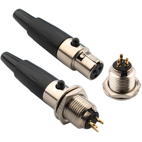 RUNCCI-YUN 2Set Mini 3-polige XLR-Anschlüsse,XLR-Stecker und-Buchsen,Mikrofonkabelstecker,Mikrofon-Audiobuchse XLR-Lötanschluss XLR Einbaubuchse Buchse von RUNCCI-YUN