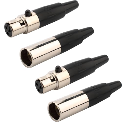RUNCCI-YUN 2Set Mini 3-polige XLR-Stecker und-Buchsen,XLR-Anschlüsse,Mikrofonkabelstecker,Mikrofon-Audiobuchse XLR-Lötanschluss XLR Einbaubuchse Buchse,für Mikrofonlautsprecher von RUNCCI-YUN