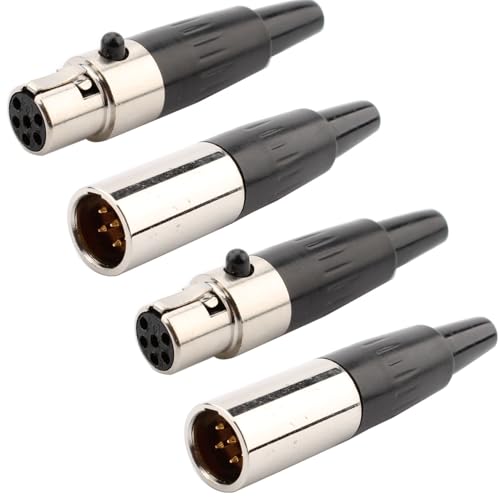 RUNCCI-YUN 2Set Mini 6-polige XLR-Stecker und-Buchsen,XLR-Anschlüsse,Mikrofonkabelstecker,Mikrofon-Audiobuchse XLR-Lötanschluss XLR Einbaubuchse Buchse,für Mikrofonlautsprecher von RUNCCI-YUN