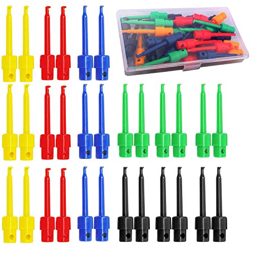 RUNCCI-YUN 30pcs Messklemmen,Messspitzen,Multimeter Draht Blei Test Clip,Elektronische Mini Test Sonde Set,Für Repair Tool, pcb tester grabber, multimeter pinzette clip,IC Haken Test Clip(58 mm) von RUNCCI-YUN