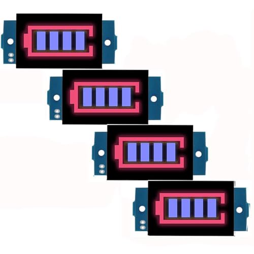 RUNCCI-YUN 4 Stück 1S Lithium Batterie Kapazitätsanzeige Modul 3,7 V blaue Batteriekapazitätsanzeigemodul 4 Abschnitte LED-Anzeigetafel für Heimwerker RUNCCI-YUN 4 Stück 1S Lithium Batterie Kapazitätsanzeige Modul 3,7 V blaue Batteriekapazitätsanzeigemodul 4 Abschnitte LED-Anzeigetafel für Heimwerker von RUNCCI-YUN