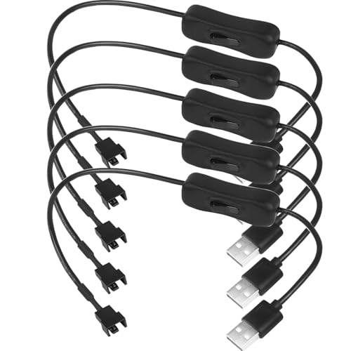 RUNCCI-YUN 5 Pack USB auf 3-Pin / 4-Pin PWM 5V lüfter stromkabel,mit An-/Aus-Schalter USB auf 3 Pin / 4 Pin gehäuselüfter verlängerung,PC lüfter stromkabel mit ON-OFF-Schalter RUNCCI-YUN 5 Pack USB auf 3-Pin / 4-Pin PWM 5V lüfter stromkabel,mit An-/Aus-Schalter USB auf 3 Pin / 4 Pin gehäuselüfter verlängerung,PC lüfter stromkabel mit ON-OFF-Schalter von RUNCCI-YUN