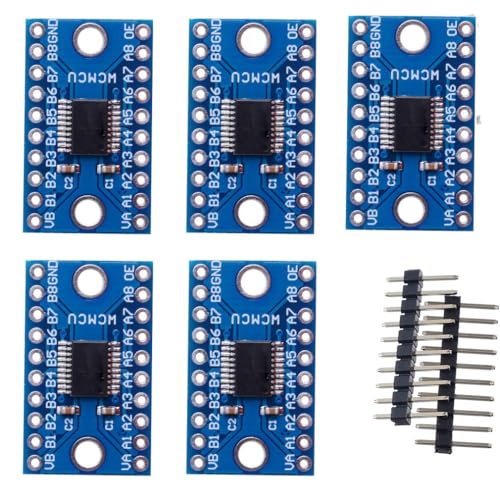 RUNCCI-YUN 5 Stück Hochgeschwindigkeits Vollduplex Logic Level Converter 8 Kanal 3,3V 5V IIC bidirektionales Konvertermodul, kompatibel mit Raspberry Pi und Arduino von RUNCCI-YUN