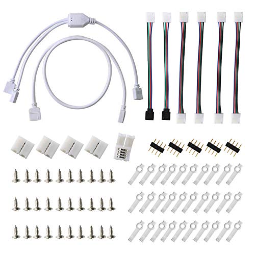 RUNCCI-YUN 5050 4-Pin-RGB-LED-Lichtleistensteckverbinder-Kit Wasserdicht mit 10 mm PBC-LED-Streifensteckbrücken, 2-Wege-LED-RGB-Splitterkabel, RGB-Verlängerungskabel, Lückenlose Anschlüsse RUNCCI-YUN 5050 4-Pin-RGB-LED-Lichtleistensteckverbinder-Kit Wasserdicht mit 10 mm PBC-LED-Streifensteckbrücken, 2-Wege-LED-RGB-Splitterkabel, RGB-Verlängerungskabel, Lückenlose Anschlüsse von RUNCCI-YUN