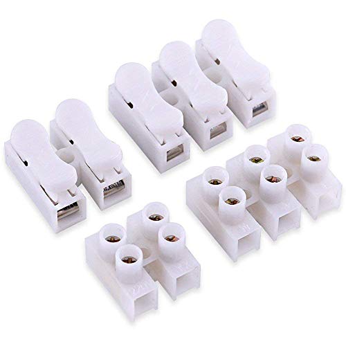 RUNCCI-YUN 60 Stück/pack Weiß CH2 Federverbindungsstück, Klemmverbinder Kabel Stecker Drahtklemmen, Schnellanschlussklemme, die LED Streifen Licht Draht Anschluss, lüsterklemmen steckbar von RUNCCI-YUN