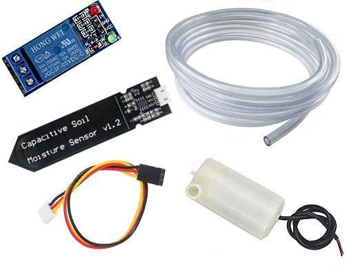RUNCCI-YUN Automatische Bewässerung DIY Kit Bewässerungssystem, Bodenfeuchtesensor + 1 Kanal 5 V Relais Modul + Mini Wasserpumpe + 1M PVC Schlauch für Arduino RUNCCI-YUN Automatische Bewässerung DIY Kit Bewässerungssystem, Bodenfeuchtesensor + 1 Kanal 5 V Relais Modul + Mini Wasserpumpe + 1M PVC Schlauch für Arduino von RUNCCI-YUN