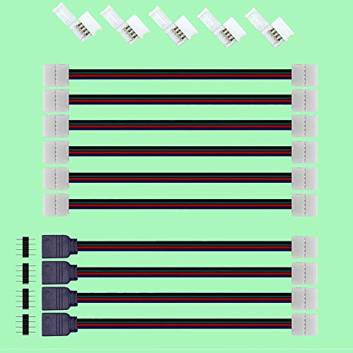 RUNCCI-YUN LED Strip Verbinder,10mm 4 Polig RGB 5050 LED Stripe Verbinder, LED Streifen Flexibel Verbindungskabel, LED Strip Connector, LED Strip Eckverbinder, Schnellverbinder RUNCCI-YUN LED Strip Verbinder,10mm 4 Polig RGB 5050 LED Stripe Verbinder, LED Streifen Flexibel Verbindungskabel, LED Strip Connector, LED Strip Eckverbinder, Schnellverbinder von RUNCCI-YUN