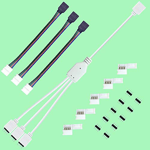 RUNCCI-YUN LED Strip Verbinder Kit,LED Splitter,LED Strip verteiler,LED Streifen Splitter Kabel,LED Strip verbinder,LED rgb verteiler,1 zu 3 LED Splitter für 4 polig RGB LED Streifen RUNCCI-YUN LED Strip Verbinder Kit,LED Splitter,LED Strip verteiler,LED Streifen Splitter Kabel,LED Strip verbinder,LED rgb verteiler,1 zu 3 LED Splitter für 4 polig RGB LED Streifen von RUNCCI-YUN