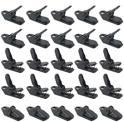 Zelt Clips Set Kleine Clamp Plane Planenhalter Planen-Klemmen, 25 Stück Winddichte Markisen Camping Vorzelt Clips Kunststoff Krokodilklemme für Outdoor von RUNCCI-YUN