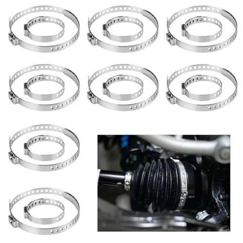 Achsmanschetten Schellen,16 Stück Universal Klemmschelle Ohrschelle Edelstahl CV Schlauchschellen Set Achsmanschette Schelle Antriebswelle Gelenkschelle Boot Crimp Kit von RUNEAY