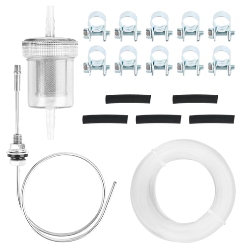 Kraftstoff Standrohr Set,Tankentnehmer Standrohr mit 1 Ölfilter + 5 Verbindungsrohr + 10 Schlauchschelle + 5 m Benzinschlauch,für Eberspacher Webasto Heizsysteme Kraftstoff Standrohr Set,Tankentnehmer Standrohr mit 1 Ölfilter + 5 Verbindungsrohr + 10 Schlauchschelle + 5 m Benzinschlauch,für Eberspacher Webasto Heizsysteme von RUNEAY