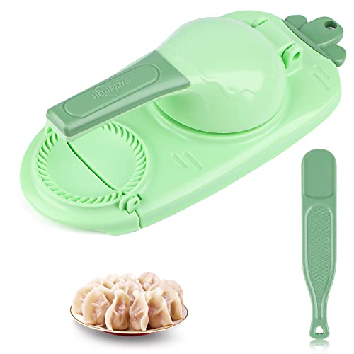 RUNEAY Teigtaschen Maker, Dumpling Maker 2-in-1-Knödelformdruck,Manuelle Teigpresse, Knödelmaschine,Teigtaschenformen,Teigtaschen-Hautmacher, Hautverpackungen,Knödel Skin Maker Knödel Formen von RUNEAY