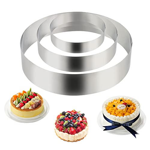 Tortenring, RUNEAY 3 Stück Tortenring Set Ø 15/20/25 cm Edelstahl Rund Backform Backrahmen Tortenring Hoch 6cm für Gebäck Moussekuchen DIY Tortenring, RUNEAY 3 Stück Tortenring Set Ø 15/20/25 cm Edelstahl Rund Backform Backrahmen Tortenring Hoch 6cm für Gebäck Moussekuchen DIY von RUNEAY