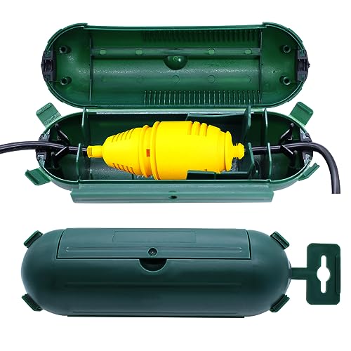 RUNYU® 2 Stück Wasserdicht Kabelbox Outdoor IP44 Sicherheitsbox Wasserdichte Box CEE Schutzbox für Steckerschutz Aussen Wasserdicht und Zugentlastung von Runyu