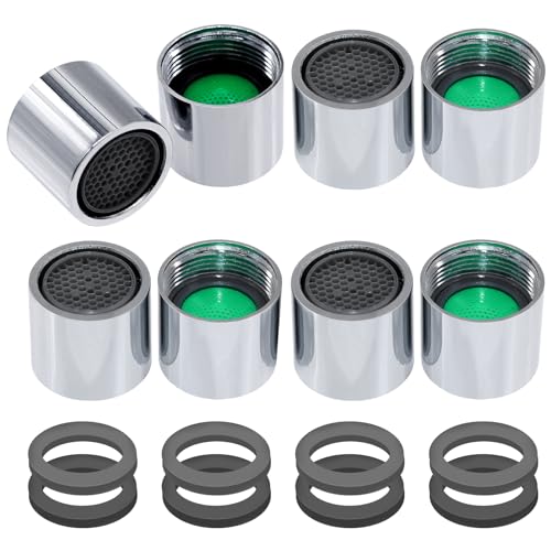 RUNYU® 8 Stück Strahlregler M18 Perlatoren für Wasserhähne Innengewinde Perlator Wassersparend Luftsprudler mit 8 Dichtung, Küche und Badezimmerarmaturen von Runyu