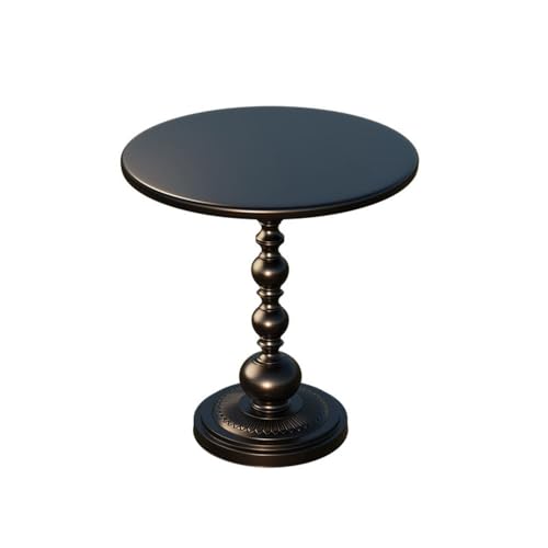 Kleiner Tisch Retro Sofa Beistelltisch Eisen - runder Kleiner Couchtisch for Balkon Wohnzimmer Nachttisch Tisch Wohnzimmer(Schwarz,Groß) von RUNZE765Z