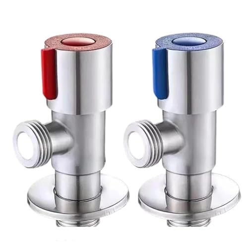 304 Edelstahl Heiß & Kalt Einlassventil Bad Wasserhahn Absperrventil Küche Waschbecken Becken Dreieck Ventil Wasser Druckregler(Style 2) von RUNZTXZH