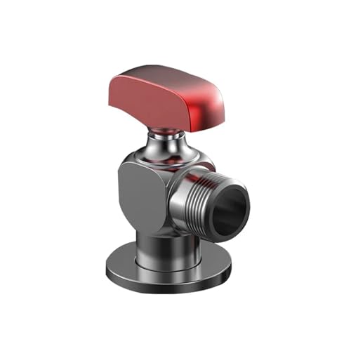 Alle Kupfer verdicken Winkelventil Kugelkern heiß und kalt Dreieckschalter G1/2 4 Punkte Warmwasserbereiter Toilette Kugelhahn mit großem Durchfluss(Red) von RUNZTXZH