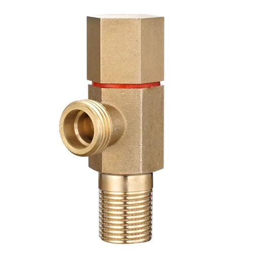 Eckventile aus goldenem Messing for Badezimmer, Warm- und Kaltwasserstopp, Schnellöffnungshahn for Badezimmer, Küche, Toilette, Waschbecken, G1/2'(Red) von RUNZTXZH