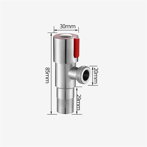 Edelstahl-Einlassventil for heißes und kaltes Wasser, Eckventile for Befüllen von Toiletten, Waschbecken, Warmwasserbereiter, Wasserhahn for Küche und Badezimmer(Red) von RUNZTXZH