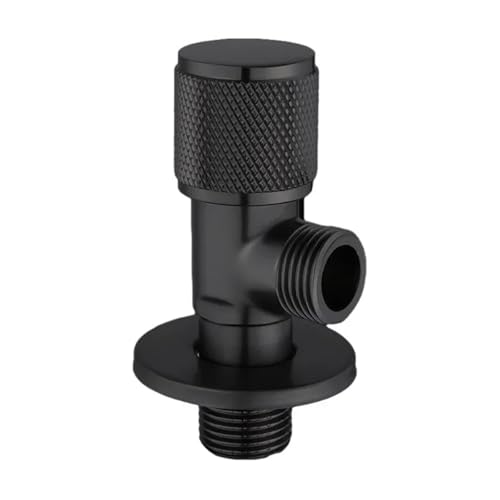 G1/2 Messing-Winkelventil, Metalllegierung, Wasserabsperrventil, Badezimmer-Wasserhahn, Küchenspüle, Becken, Dreieck-Wasserhahn, Wasserdruckregler(Black) von RUNZTXZH