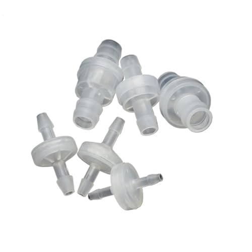 Kunststoff-Rückschlagventil, Einweg-Rückschlagventil, Pagoden-Inline-Flüssigkeitsanschluss, 3 4 6 8 10 12 mm, Kraftstoff, Gas, Flüssigkeit, ozonbeständig, Wasserstopp(6mm,5pcs) von RUNZTXZH