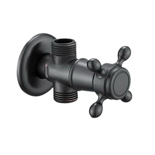 Messing 1 in 2 out Weg Winkel Ventil 1/2 "Winkel Ventil Mit Ring Abdeckung for Wasserhahn Toilette Wasser Control Wasserhahn Stop Nav536(Oil Rubbed Bronze) von RUNZTXZH