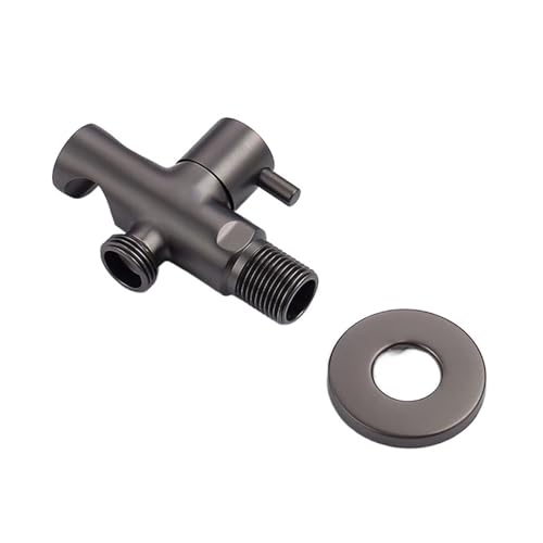 Messing Bidet Wasserhahn Ventil Zubehör Gold Schwarz Chrom Grau Einzelnes Kaltwasserventil Tragbares Bidet Wasserhahn Ventil Dusche Toilette(Grey valve) von RUNZTXZH