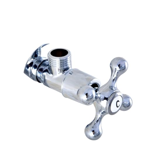 Messing Kreuz Griffe Badezimmer Winkel Absperrventil 1/2 "Male x 1/2" Außengewinde Bad Zubehör mzh310(Polished Chrome A1) von RUNZTXZH