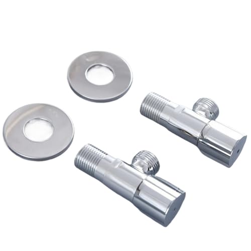 Messing Kreuz Griffe Badezimmer Winkel Absperrventil 1/2 "Male x 1/2" Außengewinde Bad Zubehör mzh310(Polished Chrome B2) von RUNZTXZH