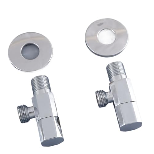 Messing Kreuz Griffe Badezimmer Winkel Absperrventil 1/2 "Male x 1/2" Außengewinde Bad Zubehör mzh310(Polished Chrome C2) von RUNZTXZH