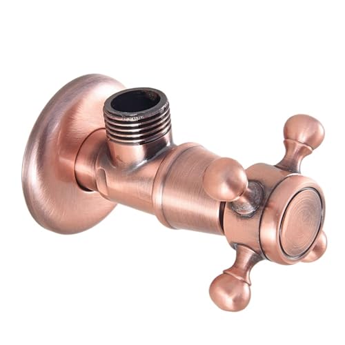 Messing Kreuz Griffe Badezimmer Winkel Absperrventil 1/2 "Male x 1/2" Außengewinde Bad Zubehör mzh310(Red Color A1) von RUNZTXZH