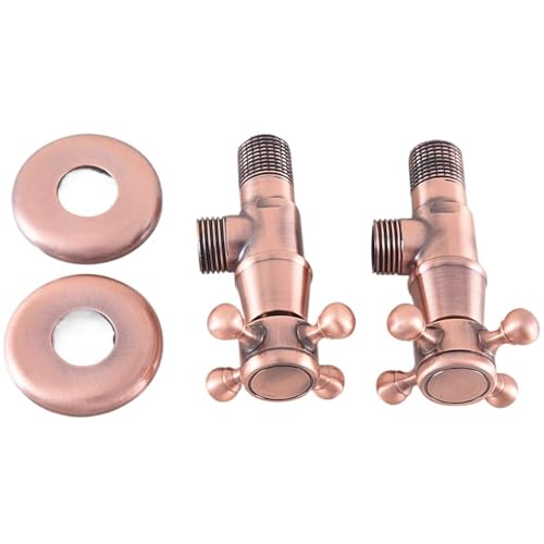 Messing Kreuz Griffe Badezimmer Winkel Absperrventil 1/2 "Male x 1/2" Außengewinde Bad Zubehör mzh310(Red Color A2) von RUNZTXZH