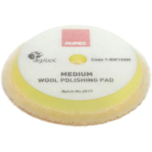 RUPES Bigfoot 9.BW150M Polierpad aus Wolle, mittlere Körnung, zur Verwendung mit Exzenter-, Exzenter-, Exzenter-, Exzenterpoliermaschine und dreifacher Aktion von RUPES