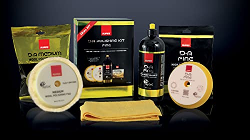 RUPES D-A Polishing Kit Fine: 1 Liter Schleifpaste, 1 Schaumstoff Polierpad, 1 Wolle Polierpad, 1 Mikrofasertuch + Geschenk von RUPES