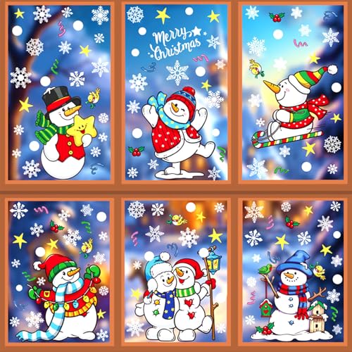Weihnachts-Schneeflocken-Dekorationen – Winter-Fensteraufkleber und Aufkleber für Glasfenster, Indoor-Party- und Schlafzimmer-Dekoration, 147 Stück Weihnachts-Schneeflocken-Dekorationen – Winter-Fensteraufkleber und Aufkleber für Glasfenster, Indoor-Party- und Schlafzimmer-Dekoration, 147 Stück von RUPOFUZA