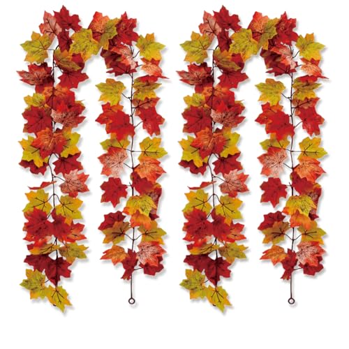 Herbst-Ahornblatt-Girlande, Dekoration, Herbst-Girlande, künstliche Herbstblätter, Thanksgiving-Dekorationen für Herbst, Innen- und Außenbereich, Zuhause, Kamin, Treppe, Partyzubehör (Ahornblatt-Q), 2 Herbst-Ahornblatt-Girlande, Dekoration, Herbst-Girlande, künstliche Herbstblätter, Thanksgiving-Dekorationen für Herbst, Innen- und Außenbereich, Zuhause, Kamin, Treppe, Partyzubehör (Ahornblatt-Q), 2 von RUPOFUZA
