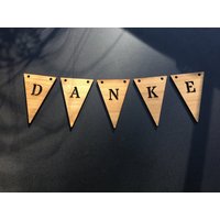 Danke Wimpelkette in Bambus Mit 5 Fähnchen Oder Mehr, Individualisierbar Danke Wimpelkette in Bambus Mit 5 Fähnchen Oder Mehr, Individualisierbar von RUPPERTdesign