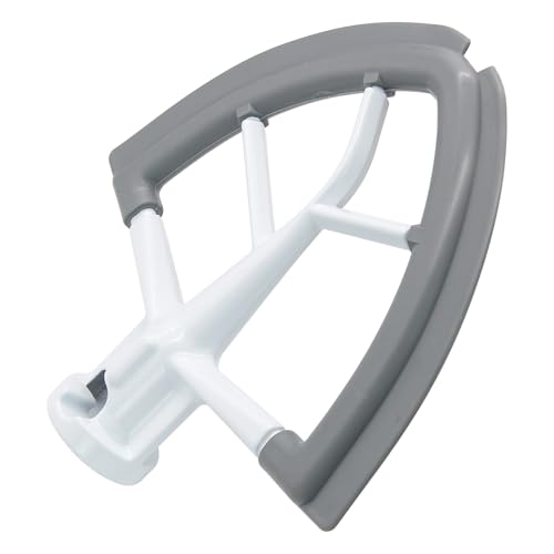 RURBRIN Flaches Schlägelpaddel mit flexiblen Silikonkanten, Schüsselschaber, Paddelaufsatz für Kitchenaid Mixer und Standmixer, Grau von RURBRIN
