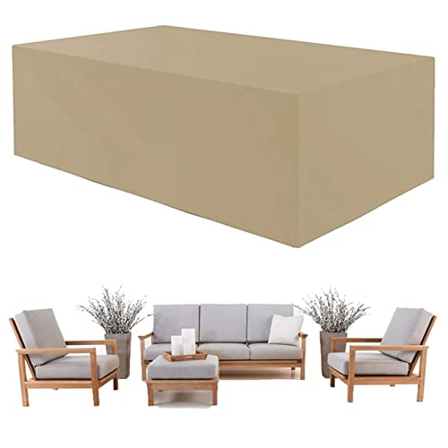 RURGLY 180x120x120cm Abdeckung für Gartenmöbel, 420D Polyester Oxford, Wasserdicht, Anti-UV, Abdeckplane für Gartenmöbel Sofa Staubdicht Outdoor, Tisch und Stühle (Beige 180x120x120cm) von RURGLY