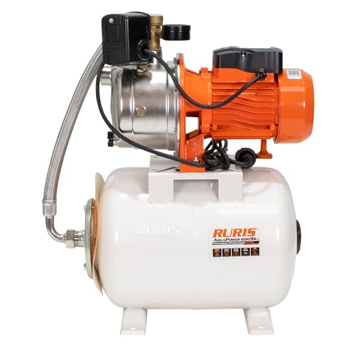 RURIS POWER FOR NATURE Hauswasserstation mit Manometer & Tank Aquapower 6009S 880 W, Tank 24 l, Tiefe max. 9 m, Höhe max. 45 m von RURIS POWER FOR NATURE