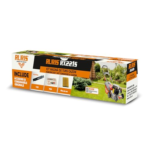 Ruris kitrx221s20 Rasenmäher-Set RX221S mit Messer, Kerze, Luftfilter, Orange von RURIS POWER FOR NATURE